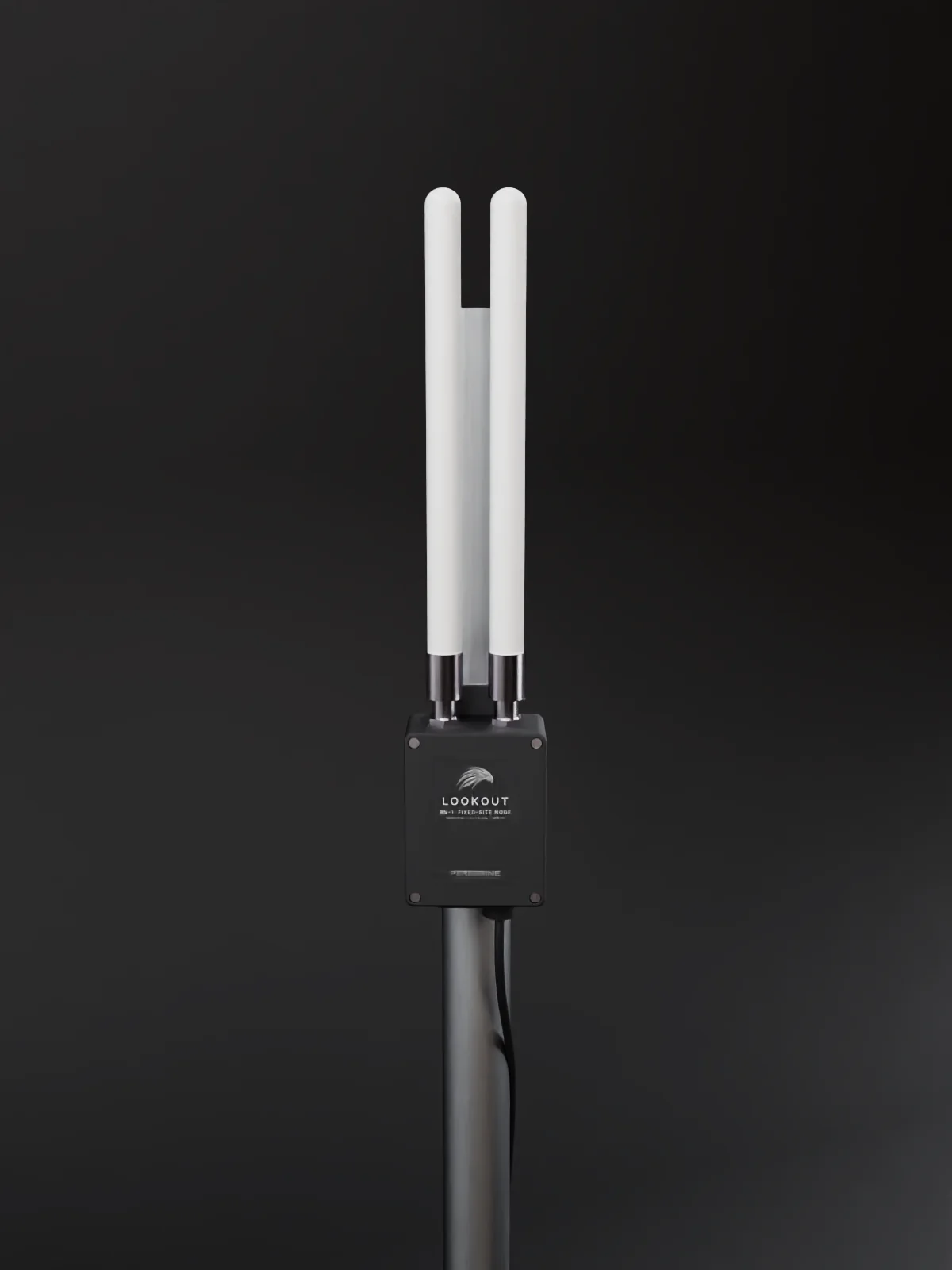 LOOKOUT RN-1 outdoor fixed-site Remote ID receiver on a mast